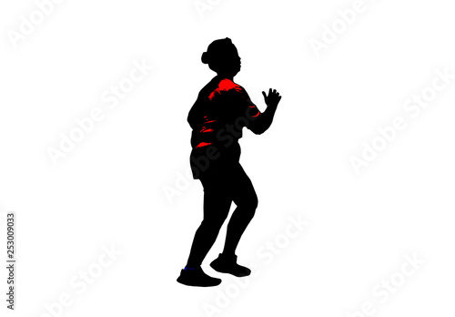 silhouette men run exercise