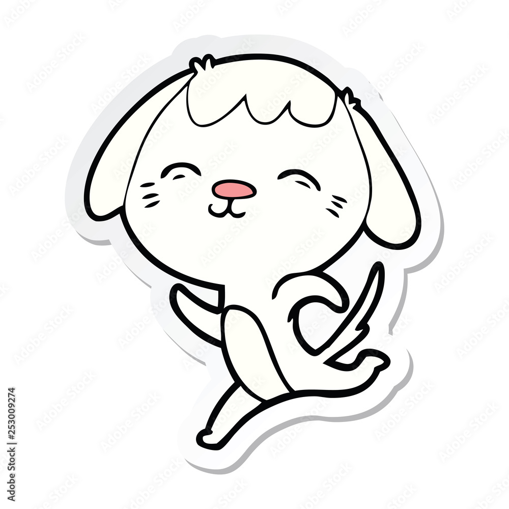 sticker of a happy cartoon dog sticker of a happy cartoon dog