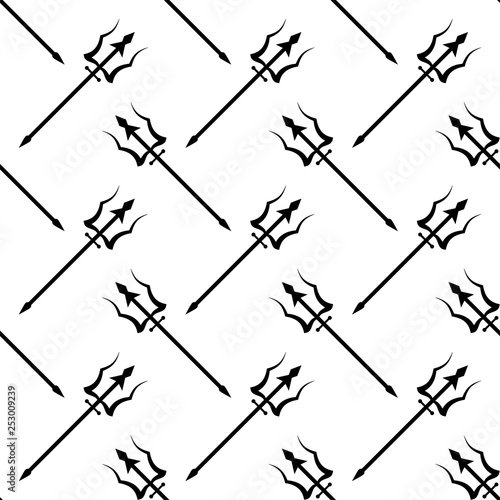 Trident Symbol Icon Seamless Pattern