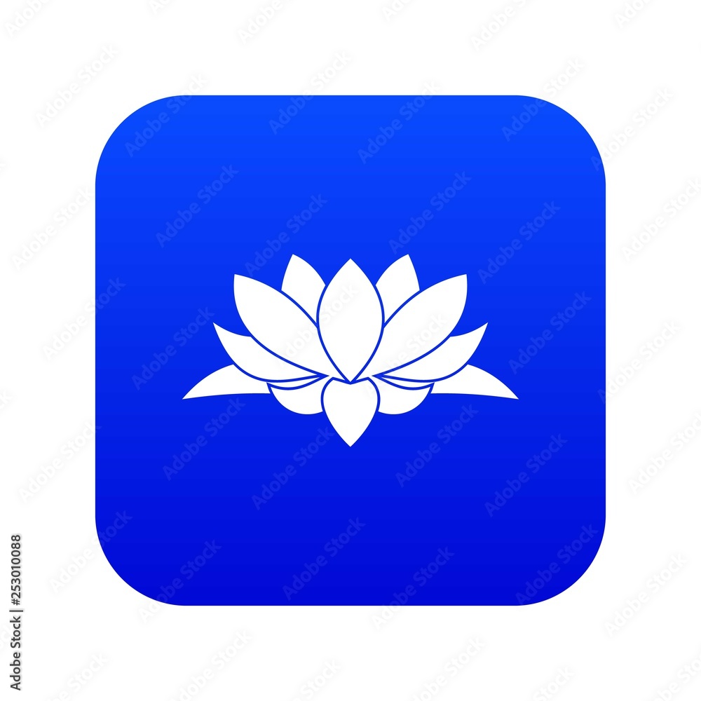 Lotus flower icon digital blue for any design isolated on white vector illustration Lotus flower icon digital blue for any design isolated on white vector illustration