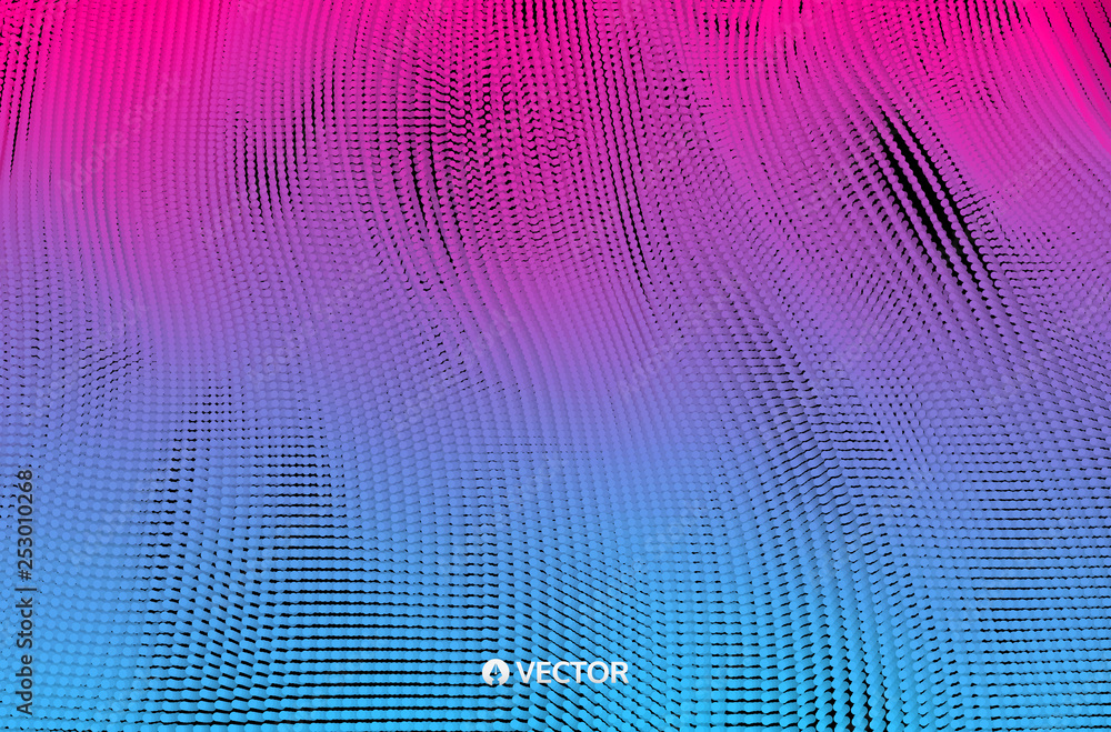 Naklejka premium Abstract background. Technology style. 3d network design with particles. Vector illustration. Cover design template. Can be used for advertising, marketing, presentation.