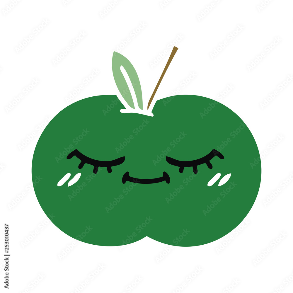 Fototapeta premium flat color retro cartoon juicy apple