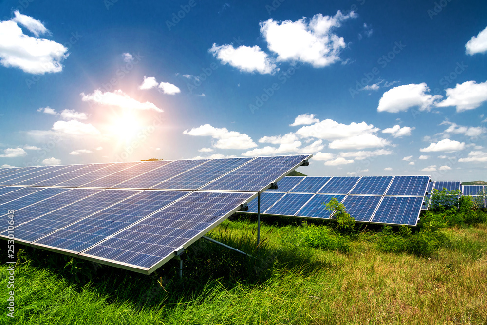 Solar panel, photovoltaic, alternative electricity source - concept of sustainable resources Solar panel, photovoltaic, alternative electricity source - concept of sustainable resources