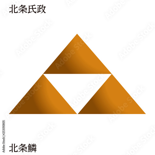 戦国時代の武将の家紋　戦国大名｜北条氏政・北条鱗｜ゴールド・ベクターデータ｜Family crest