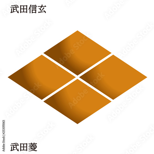 戦国時代の武将の家紋　戦国大名｜武田信玄・武田菱｜ゴールド・ベクターデータ｜Family crest