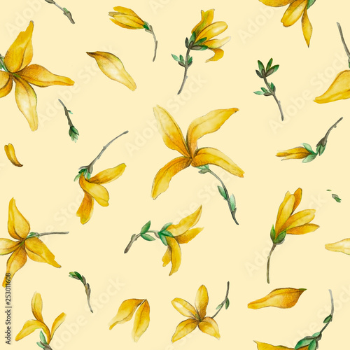 Flower pattern with yellow flowers.