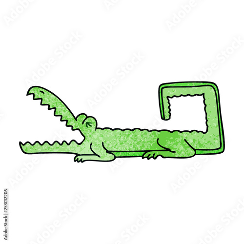 quirky hand drawn cartoon crocodile