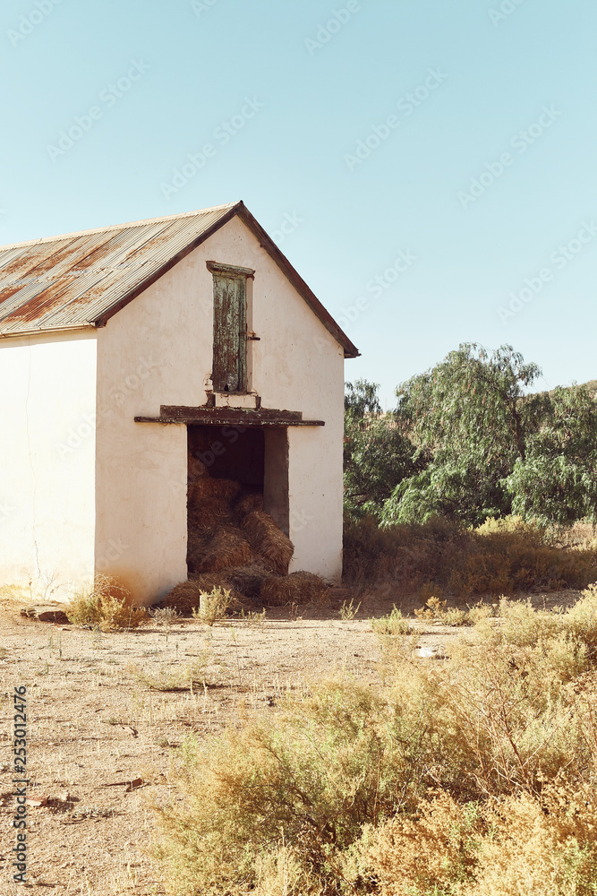 barn with hay on farm barn with hay on farm