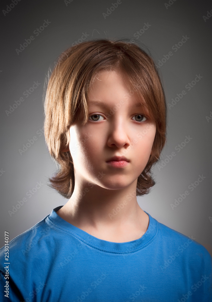 Portrait of a Boy in Blue Top. Portrait of a Boy in Blue Top.