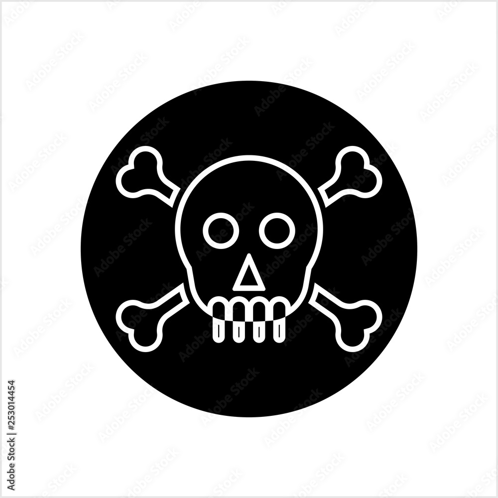 Obraz premium Skull And Crossbones Icon, Skull, Cross Bones