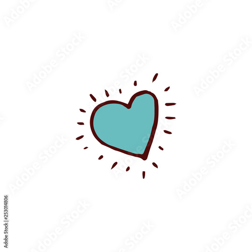 Heart icon in hand drawn style.