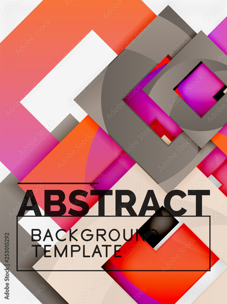 Color square composition with text. Geometric abstract background Color square composition with text. Geometric abstract background