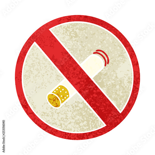 retro illustration style cartoon no smoking allowed sign