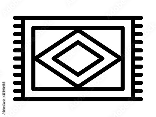 Area rug / carpet textile floor covering line art vector icon for apps and websites