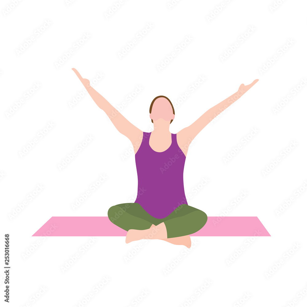 Pregnant woman exercise yoga banner in a modern cartoon style. Pregnant woman exercise yoga banner in a modern cartoon style.