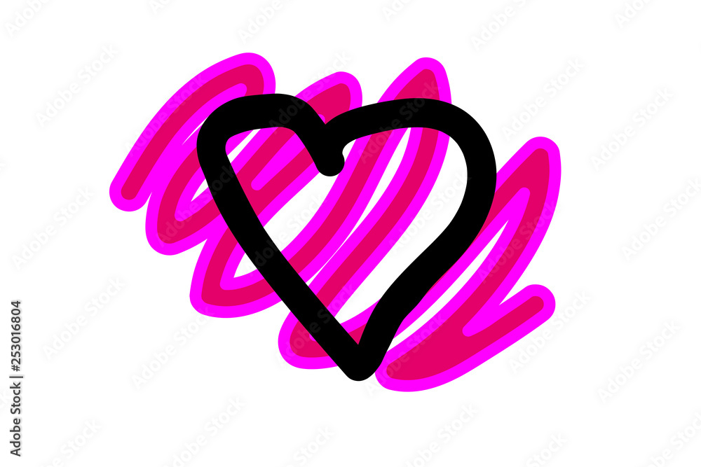 Neon heart, isolated design element. Neon heart, isolated design element.