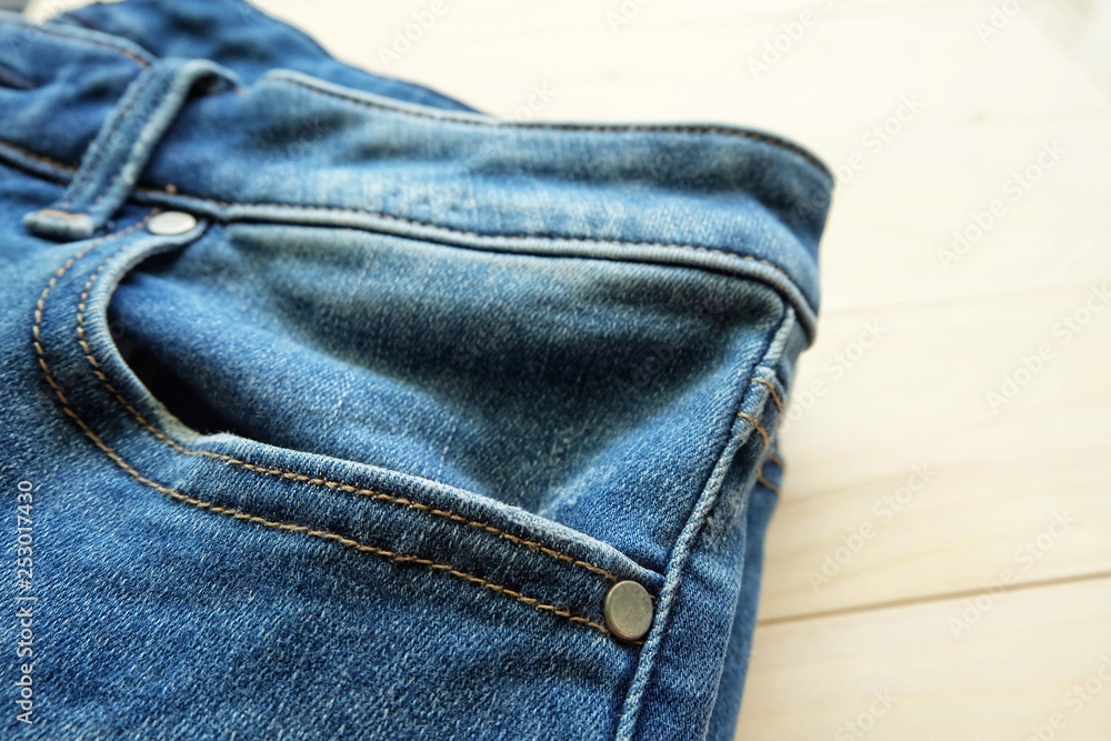 Pocket of jeans pants. Pocket of jeans pants.