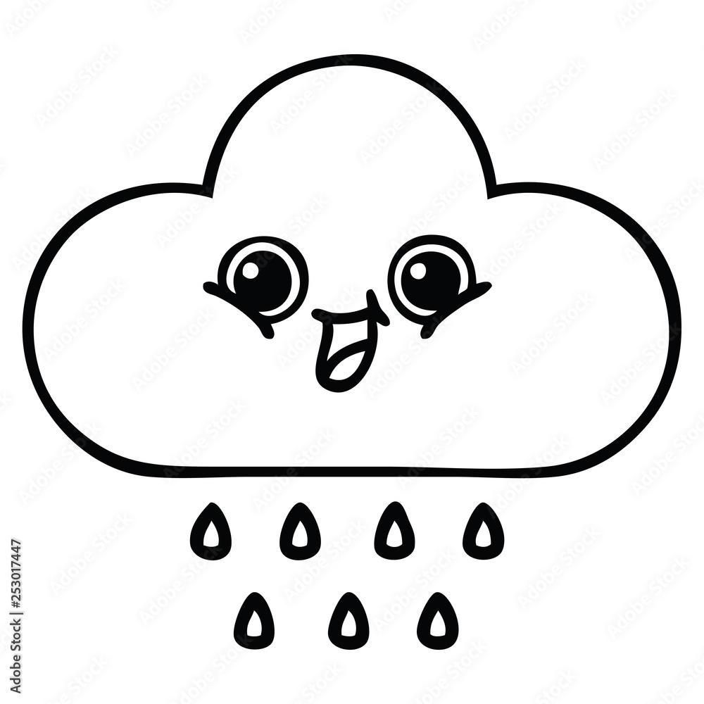 line drawing cartoon rain cloud line drawing cartoon rain cloud