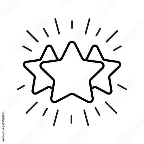 Vector line stars outline icon. Feedback rating concept illustration