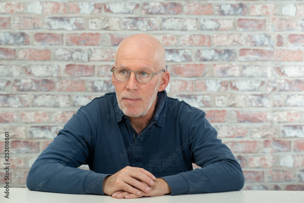 portrait of a senior man with beard and glasses portrait of a senior man with beard and glasses