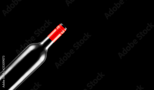 bottle, wine, black background, copy space, suite, alcohol, winery, export, © hannamartysheva