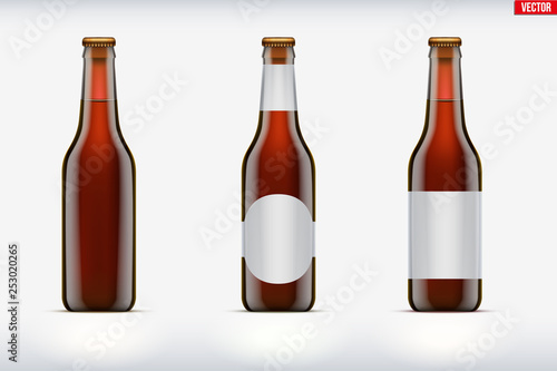 Craft beer bottle set mockup