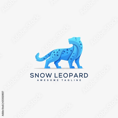 Abstract Snow Leopard Concept illustration vector Template
