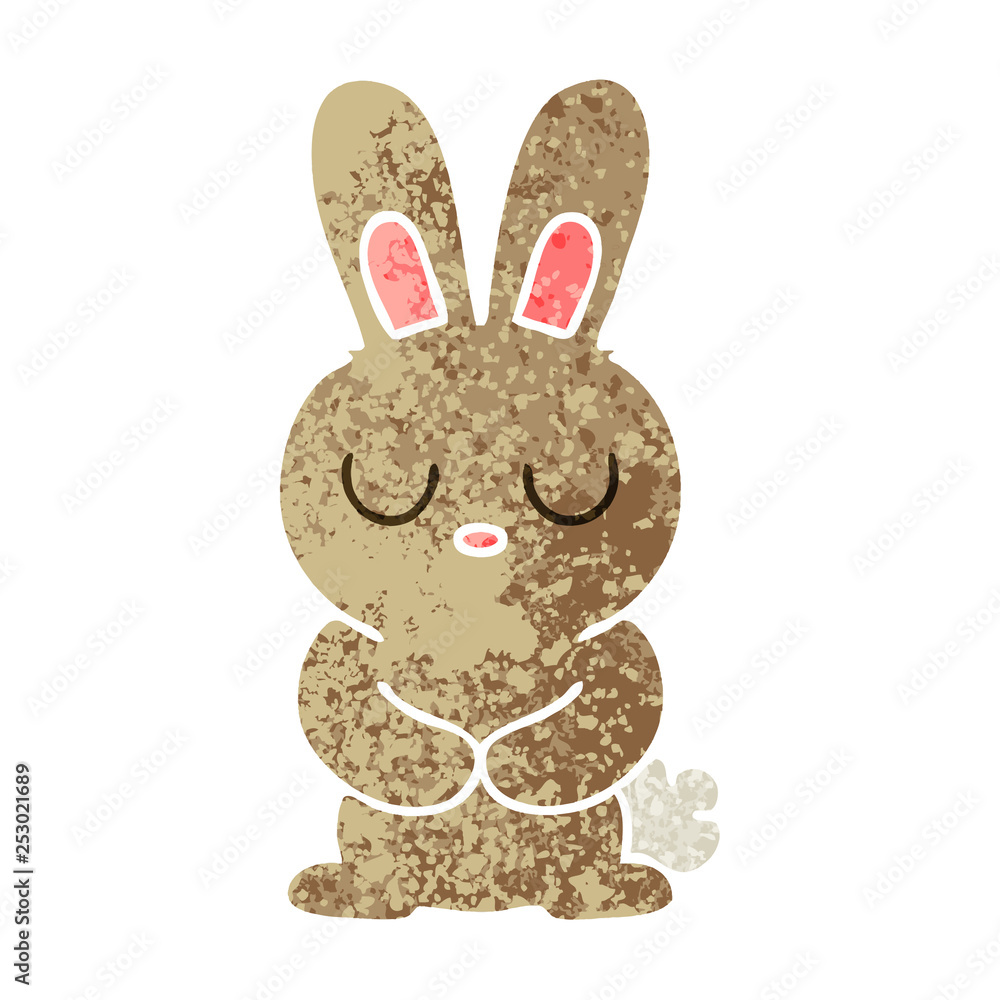 quirky retro illustration style cartoon rabbit quirky retro illustration style cartoon rabbit