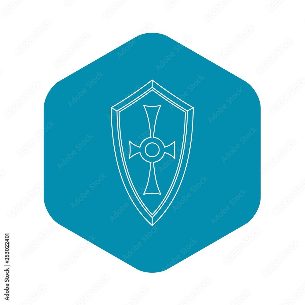 Shield icon. Outline illustration of shield vector icon for web Shield icon. Outline illustration of shield vector icon for web