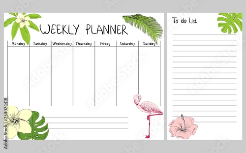 Vector weekly planner