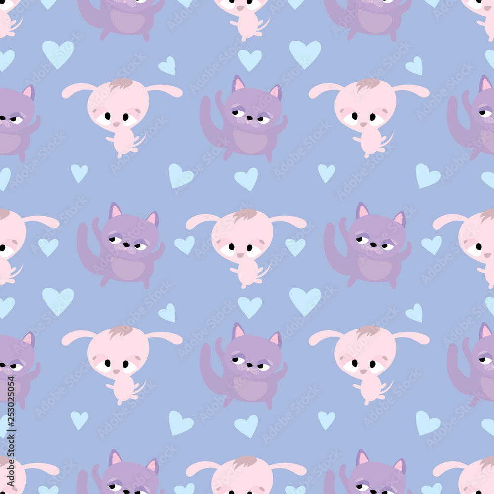 cute seamless pattern with dogs 