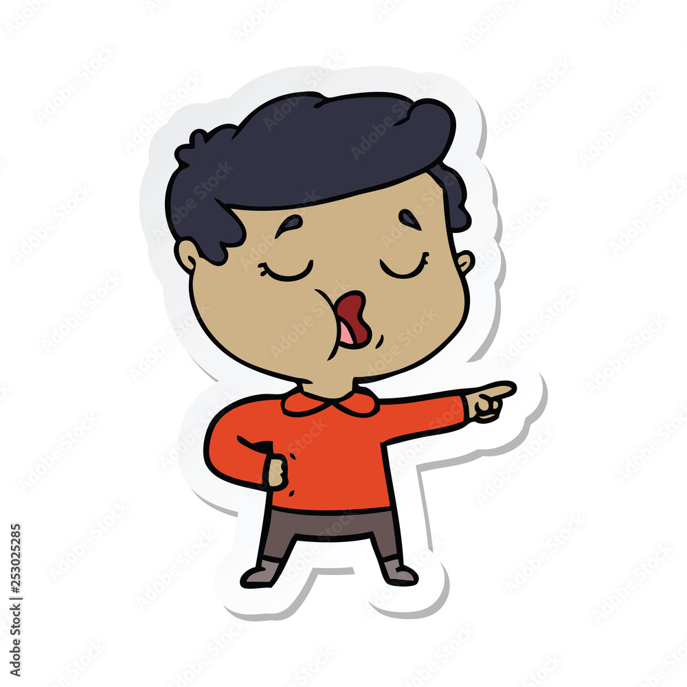 sticker of a cartoon man talking sticker of a cartoon man talking
