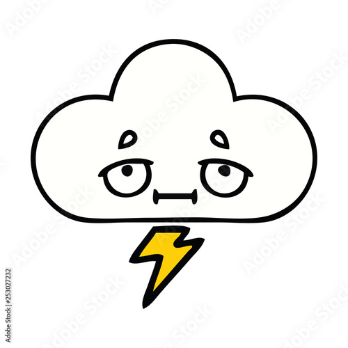 cute cartoon thunder cloud