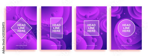 A collection of colorful covers. Wavy shapes with gradient. Modern design. Eps10 vector