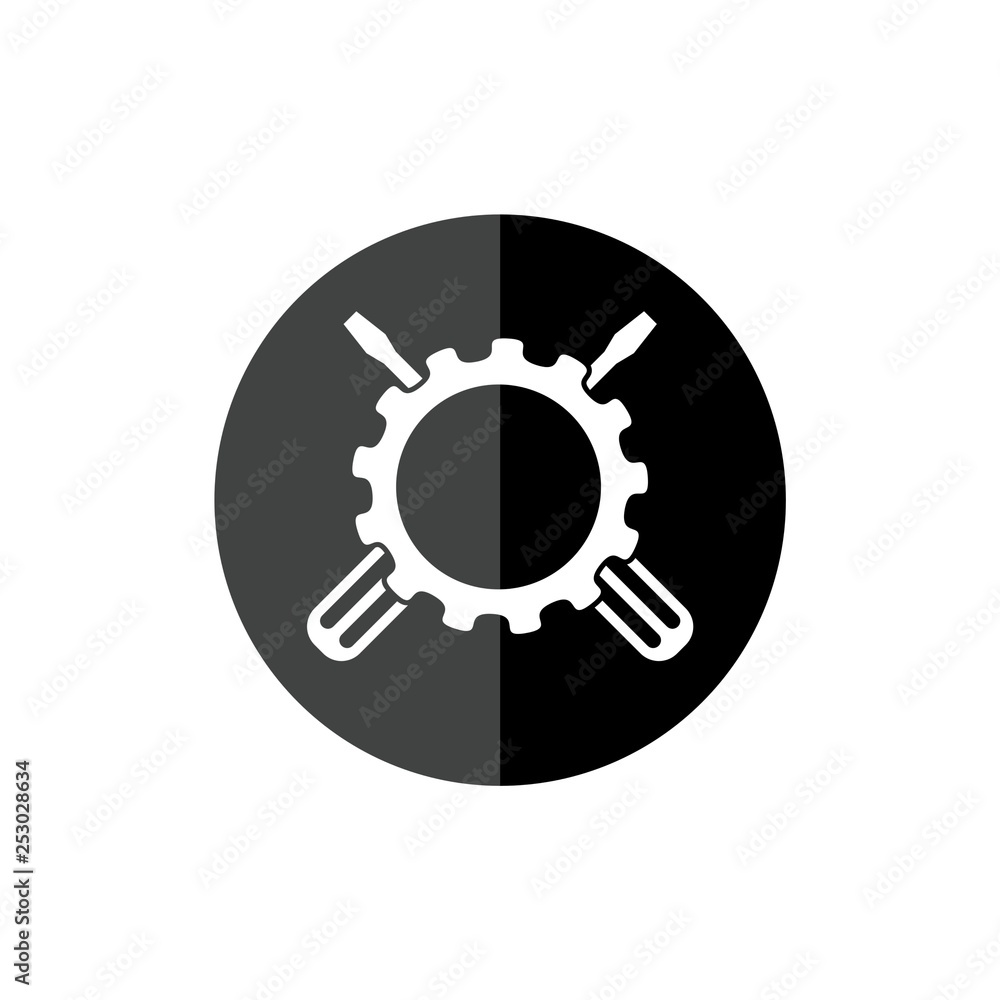 Tool icon, Wrench and gear icon