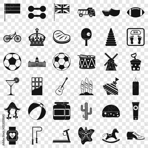 Sport icons set. Simple style of 36 sport vector icons for web for any design
