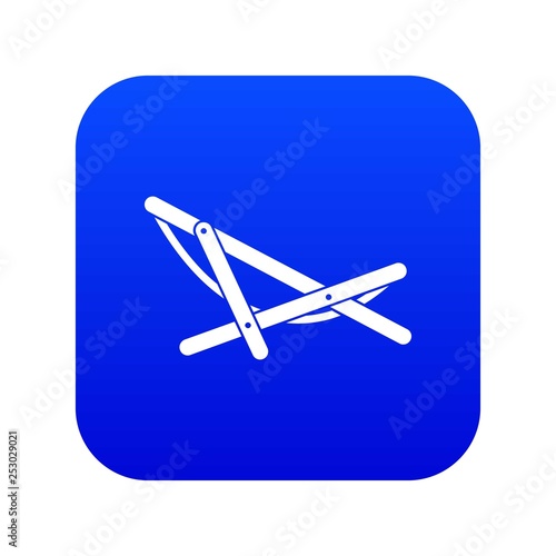 Beach chaise icon digital blue for any design isolated on white vector illustration