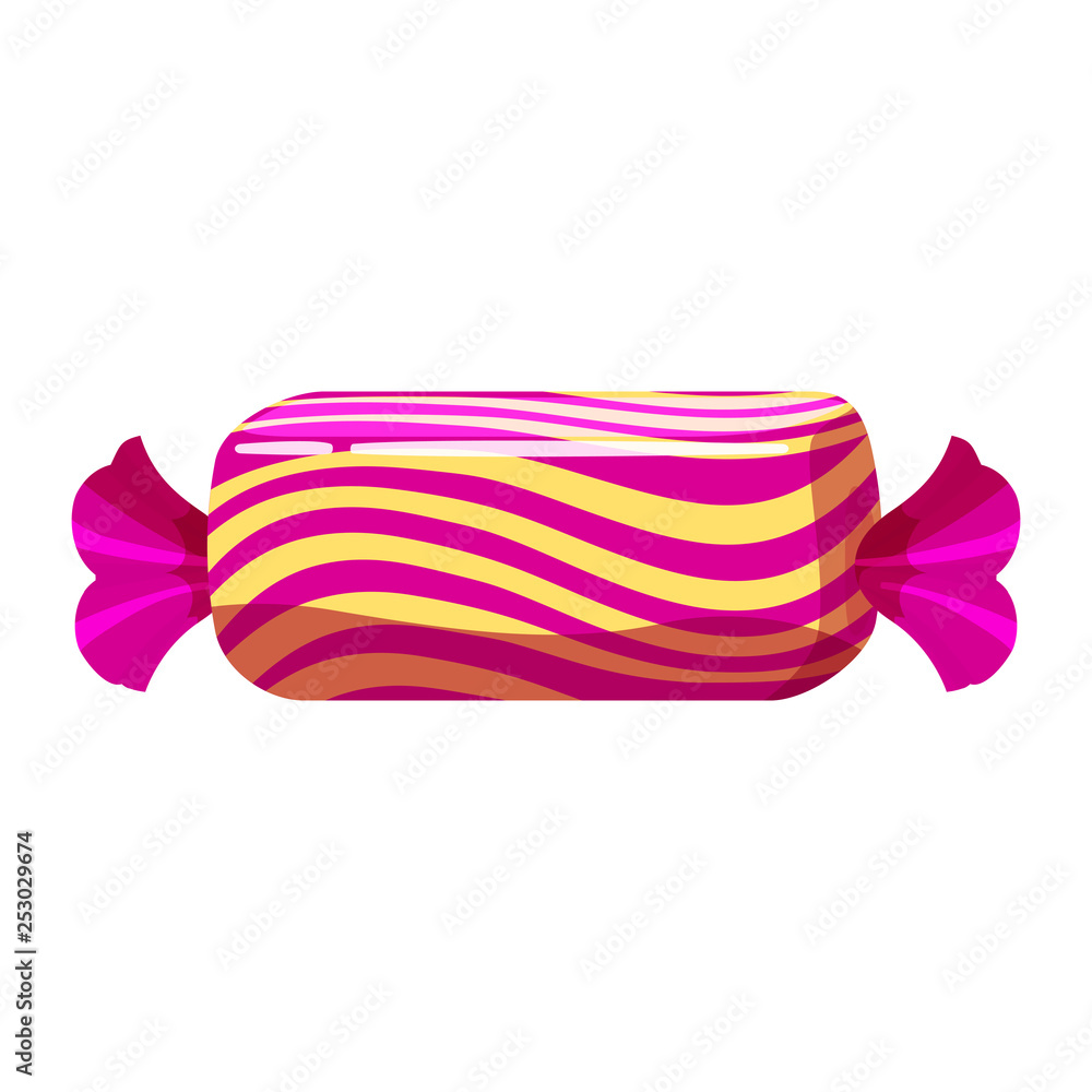 Candy colorful sweet. Bonbon candy in bright color packaging wrapping. Sugar  sweet food dessert caramel chocolate. Vector illustration, isolated, cartoon  style Stock Vector | Adobe Stock