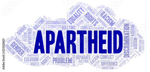 Slika na platnu Apartheid - type of discrimination - word cloud.