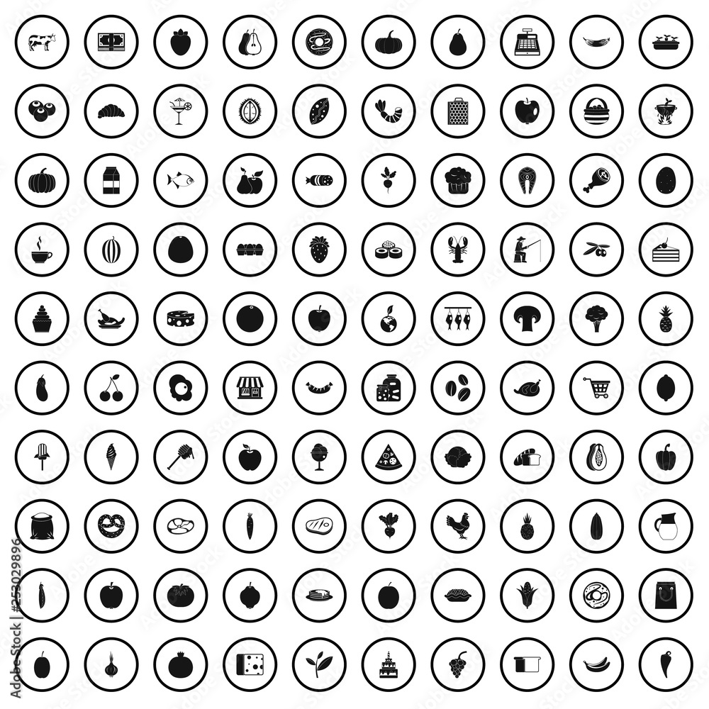 100 natural products icons set in simple style for any design vector illustration 100 natural products icons set in simple style for any design vector illustration