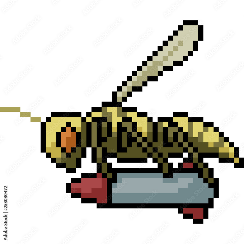 vector pixel art wasp bomb