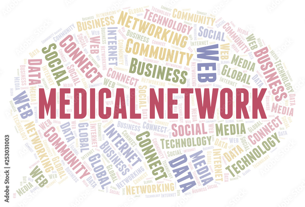 Obraz premium Medical Network word cloud.