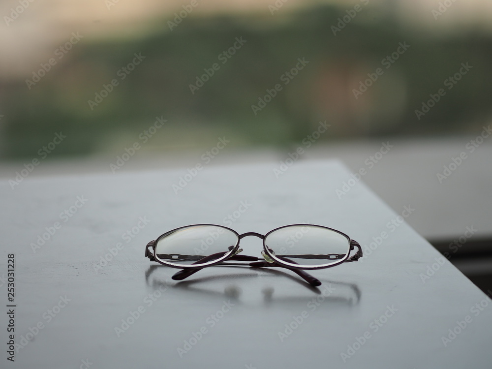 glasses eyewear on the white desk glasses eyewear on the white desk