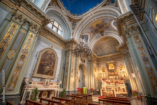 Bari, Puglia, Italy - Inside interior of Church of Saint Mary of Mount Carmel (Chiesa Santa Maria del Carmine) in region of Apulia © mitzo_bs