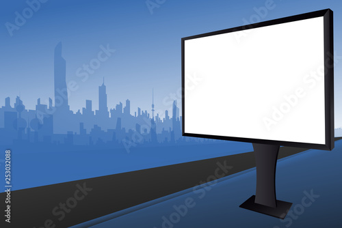 Blank Mega Outdoor Advertisement Board Black And Blue Theme