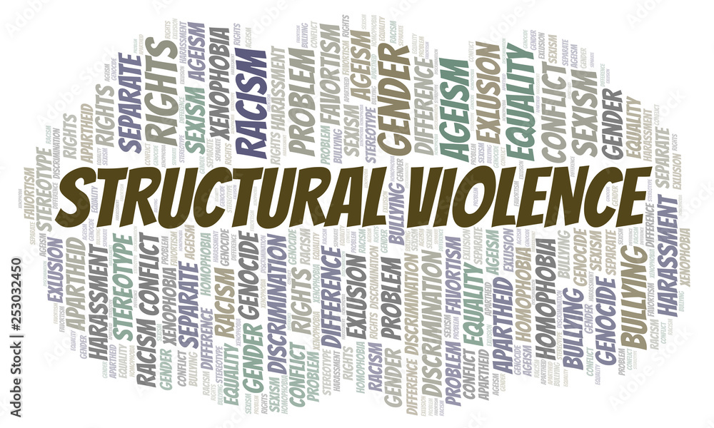 Obraz premium Structural Violence - type of discrimination - word cloud.