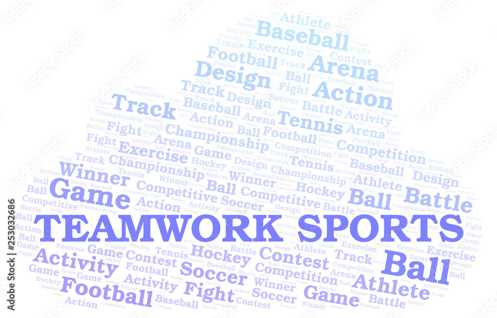 Teamwork Sports word cloud.