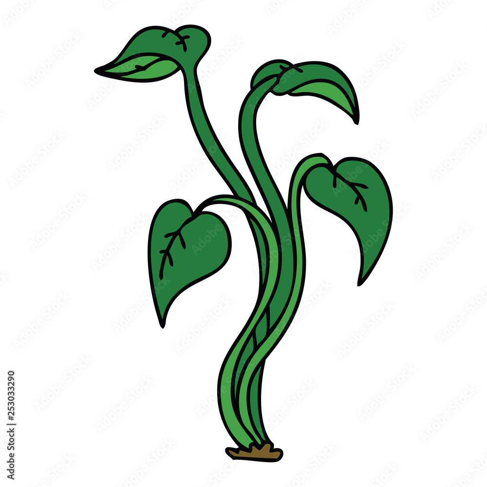 Obraz premium quirky hand drawn cartoon plant