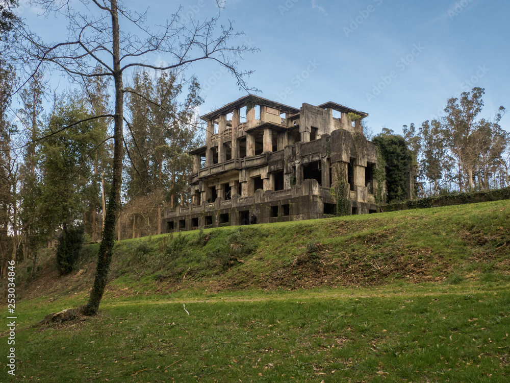 Ruins of  Cesuras Sanatorium in Oza de los Rios - Spain