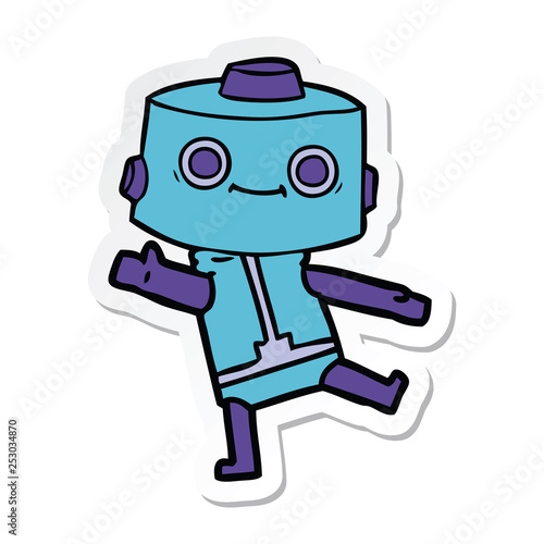 sticker of a cartoon robot